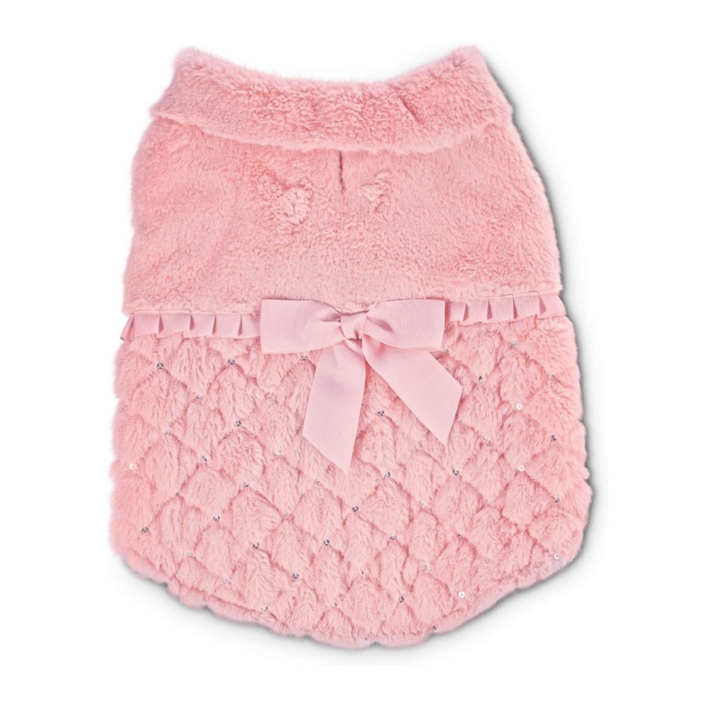 Bond & Co. Pink Faux-Fur Forever Dog 🐩 Coat 🧥 Sz Medium